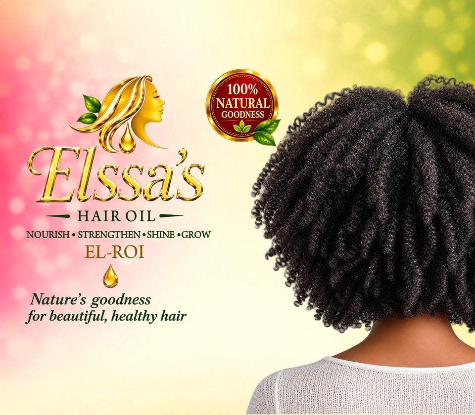 The back of a woman with full, healthy natural coily hair